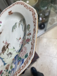 Twee paar Chinese famille rose borden, Yongzheng/Qianlong