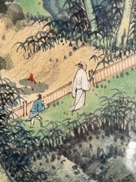 Pu Xinyu 溥心畲 (1896-1963): 'Chat et lapin' et Wu Xizeng 吳熙曾 (1904-1972): 'Paysage', encre et couleur sur papier