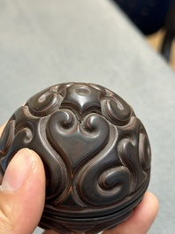 A Chinese tixi lacquer box and cover, Ming