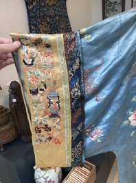 A Chinese embroidered silk skirt and a women's summer robe, 18th/19th C.
