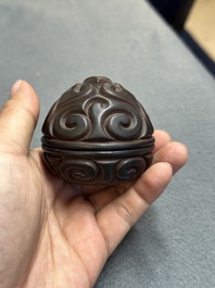 A Chinese tixi lacquer box and cover, Ming