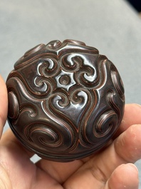 A Chinese tixi lacquer box and cover, Ming