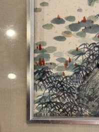 Pu Xinyu 溥心畲 (1896-1963): 'Chat et lapin' et Wu Xizeng 吳熙曾 (1904-1972): 'Paysage', encre et couleur sur papier