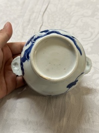A varied collection of Chinese blue and white and famille rose porcelain, 18th C. and later