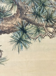 Chang Zenhao 常曾灏: 'Horses', ink and colour on silk, dated 1952