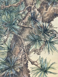Chang Zenhao 常曾灏: 'Horses', ink and colour on silk, dated 1952