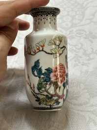 A varied collection of Chinese blue and white and famille rose porcelain, 18th C. and later
