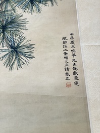Chang Zenhao 常曾灏: 'Horses', ink and colour on silk, dated 1952