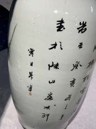 Two Chinese famille rose vases and a jardiniere, 19/20th C.