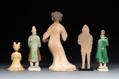 Five various Chinese terracotta figures, Northern Wei/Sui/Ming