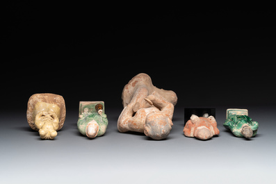 Five various Chinese terracotta figures, Northern Wei/Sui/Ming