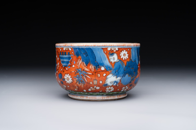 A Chinese English-decorated blue and white censer, Kangxi