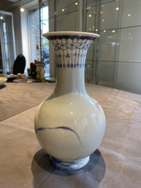 A Chinese blue and white vase in the style of Wang Bu, Yongzheng mark, 20th C.