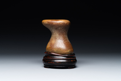 A Chinese scholar's rock on wooden stand, Ming or later