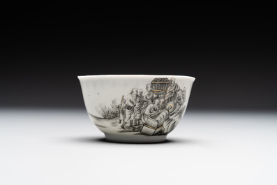 A fine Chinese grisaille 'Adoration of the Shepherds' cup, Qianlong, ca. 1745