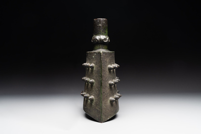 A rare Chinese archaic bronze bell, 'nao 鐃', Western Zhou