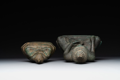Four various Burmese bronze Buddhas, 15/17th C.