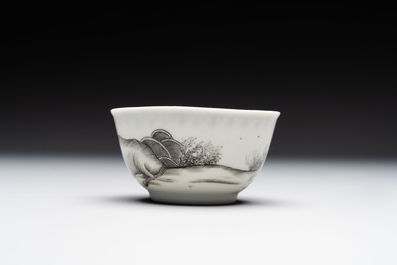 A fine Chinese grisaille 'Adoration of the Shepherds' cup, Qianlong, ca. 1745