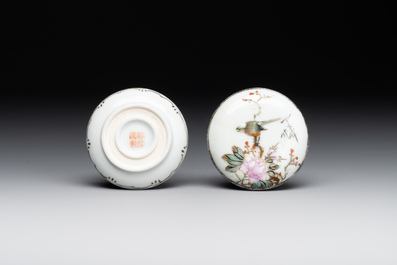 Three Chinese famille rose seal paste boxes, Qianlong and Yang He Tang 養和堂 mark, 20th C.