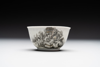A fine Chinese grisaille 'Adoration of the Shepherds' cup, Qianlong, ca. 1745