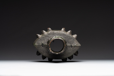 A rare Chinese archaic bronze bell, 'nao 鐃', Western Zhou