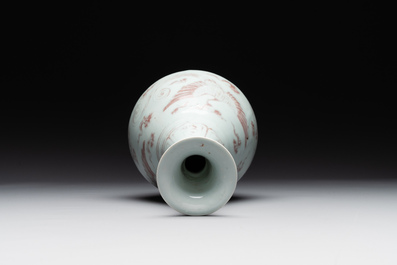 A Chinese copper-red 'yuhuchunping' 'phoenix' vase, Yuan/Ming