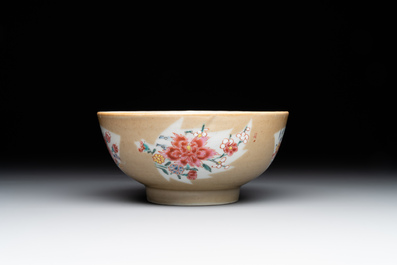 Two Chinese famille rose teapots and a bowl, Qianlong