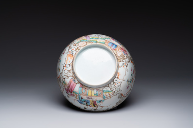 A Chinese famille rose 'mandarin subject' bowl, Qianlong