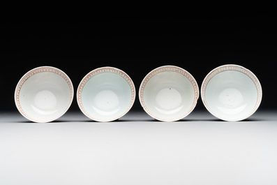 A Chinese famille rose 20-piece tea service, Yongzheng/Qianlong