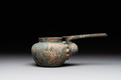 A group of seven bronze and pottery objects, Syria, Persia, and Luristan, 3rd C. and earlier