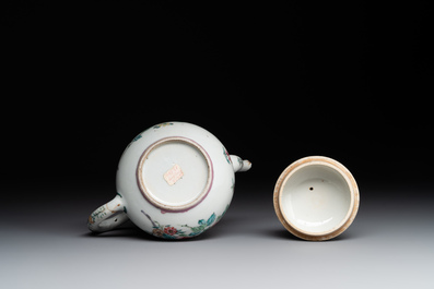 Two Chinese famille rose teapots and a bowl, Qianlong
