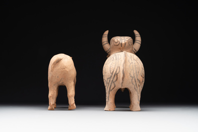 A varied collection of four terracotta animal sculptures and two bowls, Indus Valley, Iran, Pakistan and Afghanistan, 29th/3rd C. B.C.