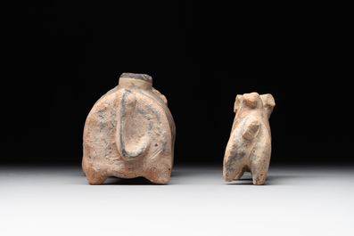 A varied collection of four terracotta animal sculptures and two bowls, Indus Valley, Iran, Pakistan and Afghanistan, 29th/3rd C. B.C.