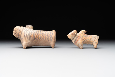 A varied collection of four terracotta animal sculptures and two bowls, Indus Valley, Iran, Pakistan and Afghanistan, 29th/3rd C. B.C.