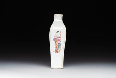 A Chinese Canton famille rose 'San Niang Jiao Zi 三娘教子' vase, Qianlong