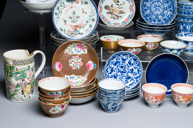 A very extensive collection of Chinese cups and saucers, Kangxi and later