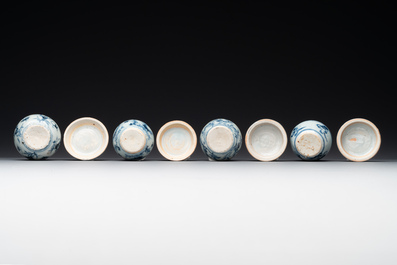 A varied collection of 22 Chinese blue and white jarlets, covered boxes and miniature vases, Ming