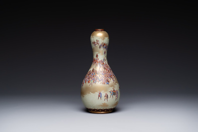 A rare Japanese Kutani vase, Kutani Kozan 九谷光山 mark, Meiji, 19th C.
