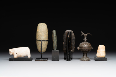 A varied collection of stone, marble and bronze figures and objects, India and Afghanistan, 3/1st C. B.C.