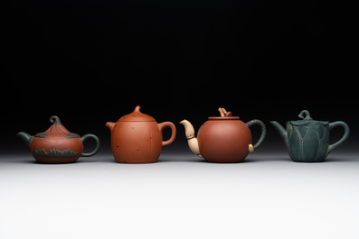 A collection of 20 Chinese Yixing stoneware teapots, 20th C.