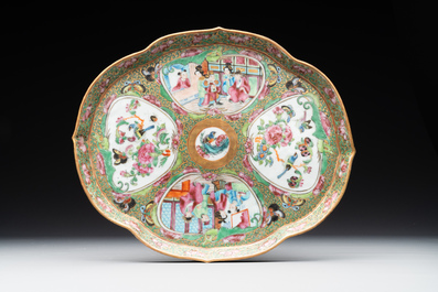 A Chinese Canton famille rose four-piece tea service, 19th C.