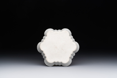 A Chinese famille rose Meissen-style teapot and stand, Qianlong