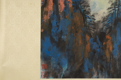 Liu Haisu 刘海粟 (1896-1994): 'Mountainous landscape', ink and colour on paper