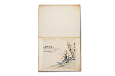 Chinese school: 'Album with eight various works', ink and colour on paper, 20th C.