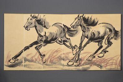 Three Chinese albums: Xu Beihong 徐悲鴻(1895-1953), Bada Shanren 八大山人(1626-1705) and anonymous, ink and colour on paper