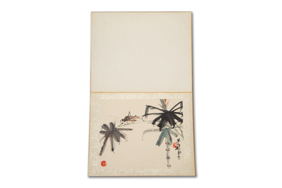 Chinese school: 'Album with eight various works', ink and colour on paper, 20th C.