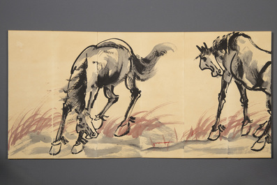 Three Chinese albums: Xu Beihong 徐悲鴻(1895-1953), Bada Shanren 八大山人(1626-1705) and anonymous, ink and colour on paper