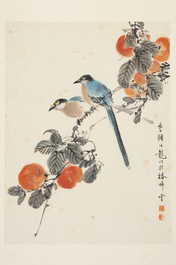 Yan Bolong 顏伯龍 (1898-1955): 'Birds and flowers', ink and colour on paper, dated 1937