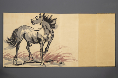 Three Chinese albums: Xu Beihong 徐悲鴻(1895-1953), Bada Shanren 八大山人(1626-1705) and anonymous, ink and colour on paper