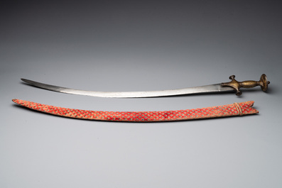 A collection of three daggers decorated with jade, silver and gold and an Indian mogul sword, India, 17/19th C.